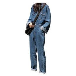 Fashion Design Romper Jeans Custom Wide Leg Fashion Romper Jeans Cargo Romper Jeans Long Sleeves SKJN032 Fashion Design Romper Jeans Custom Wide Leg Fashion Romper Jeans Cargo Romper Jeans Long Sleeves SKJN032